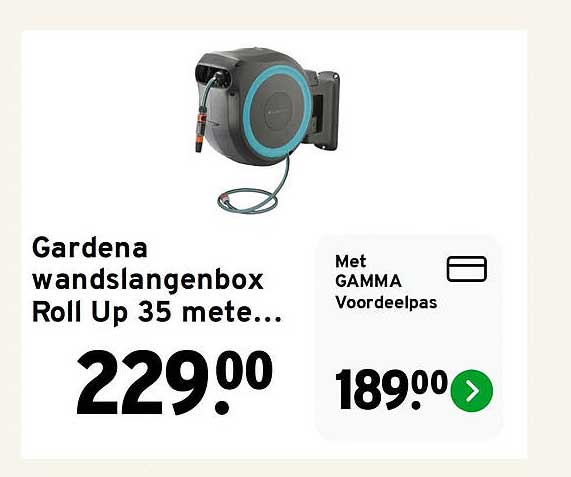 Gardena wandslangenbox Roll Up 35 mete...