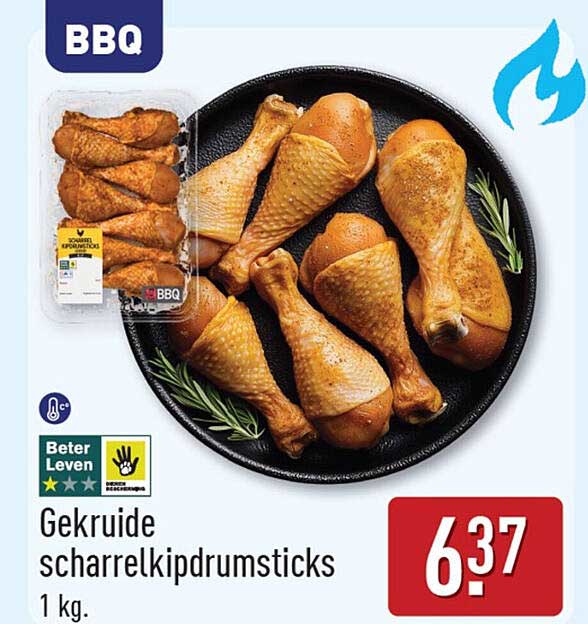 Gekruide scharrelkipdrumsticks 1 kg.