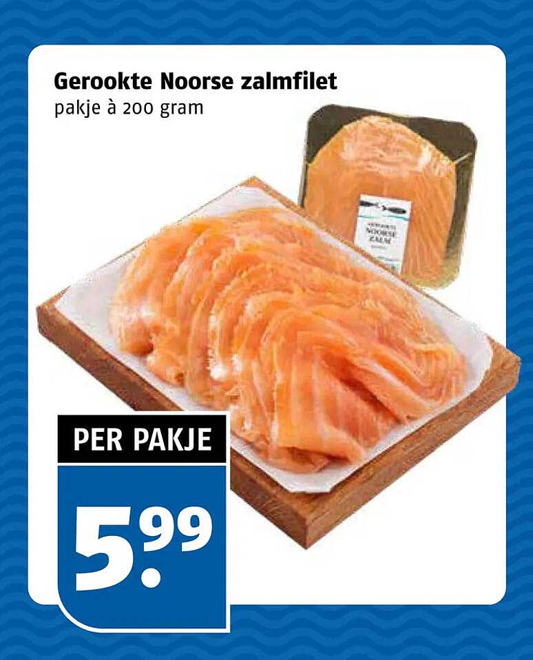 Gerookte Noorse zalmfilet pakje à 200 gram