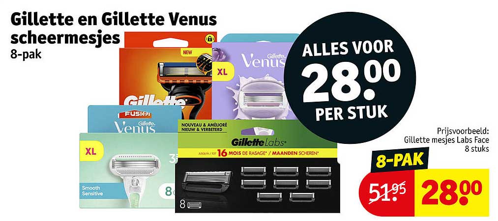 Gillette en Gillette Venus scheermesjes 8-pak