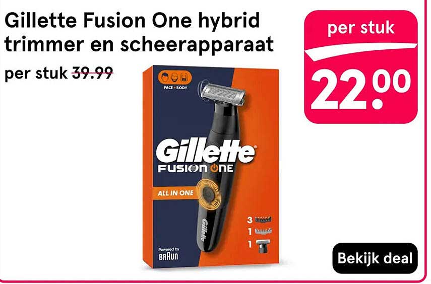 Gillette Fusion One hybrid trimmer en scheerapparaat