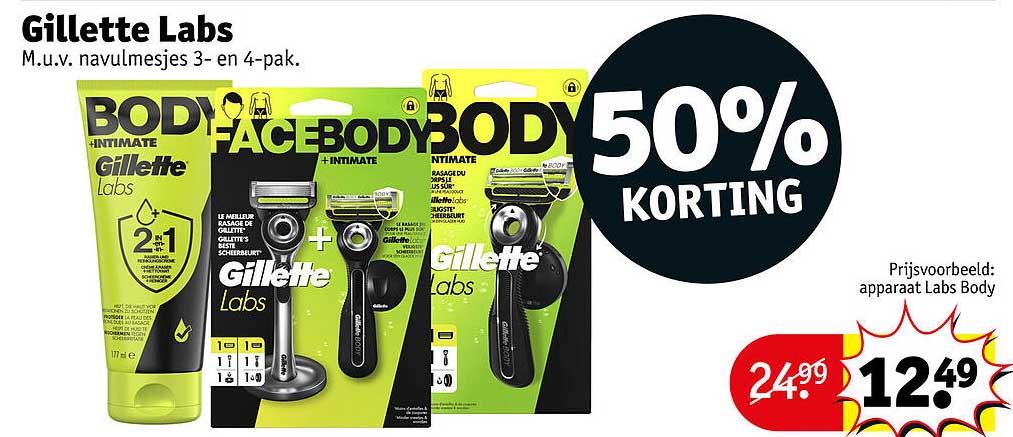 Gillette Labs M.u.v. navulmesjes 3- en 4-pak. 50% KORTING