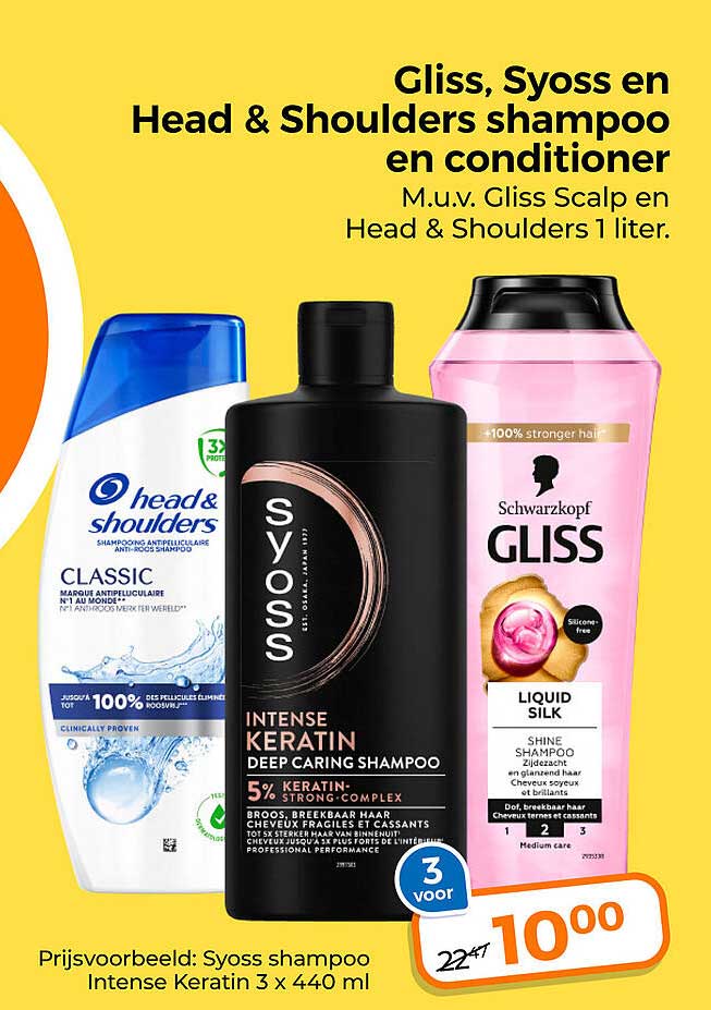 Gliss, Syoss en Head & Shoulders shampoo en conditioner