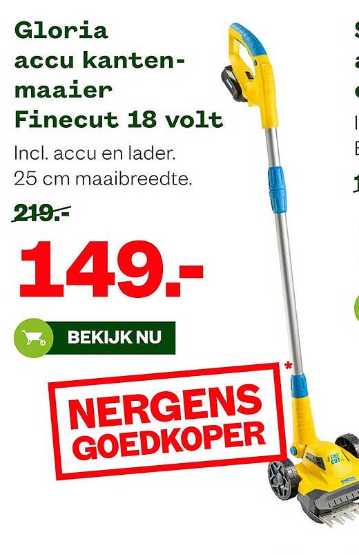 Gloria accu kantenmaaier Finecut 18 volt