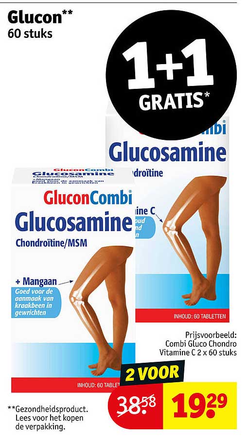Glucon** 60 stuks 1+1 GRATIS*