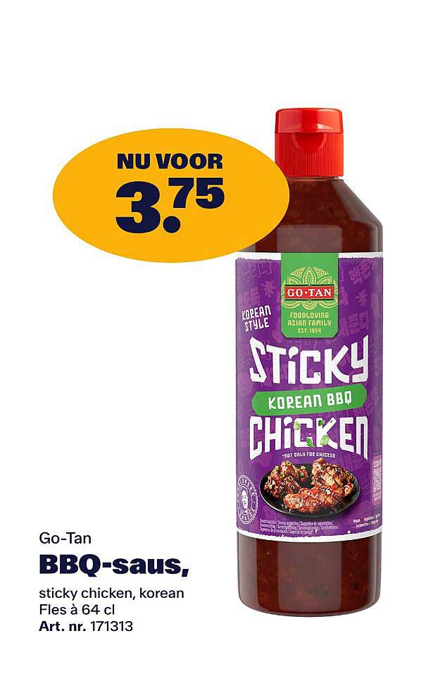 Go-Tan BBQ-saus, sticky chicken, korean