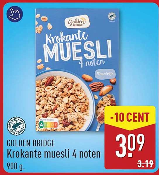GOLDEN BRIDGE Krokante muesli 4 noten 900 g
