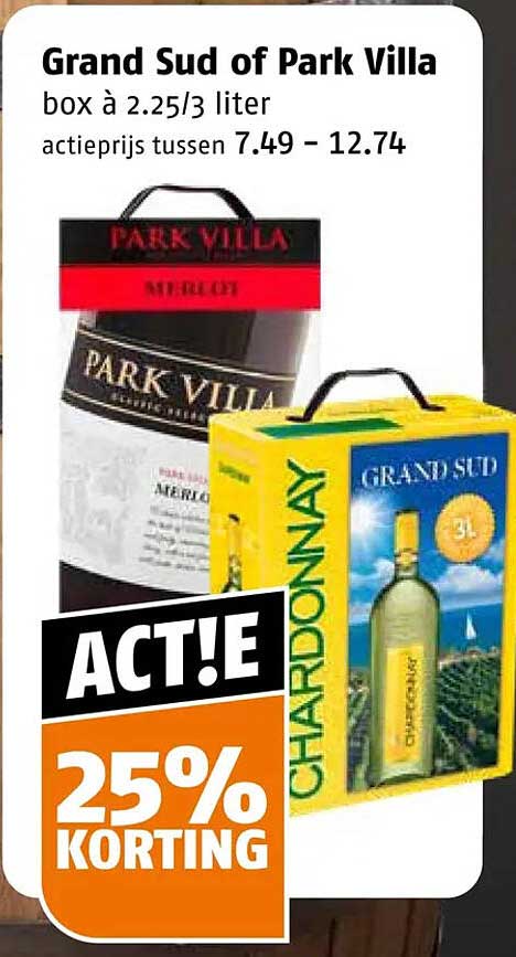 Grand Sud of Park Villa box à 2.25/3 liter ACTIE 25% KORTING