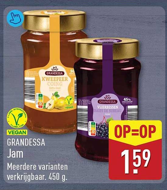 GRANDESSA Jam - Meerdere varianten verkrijgbaar. 450 g. OP=OP