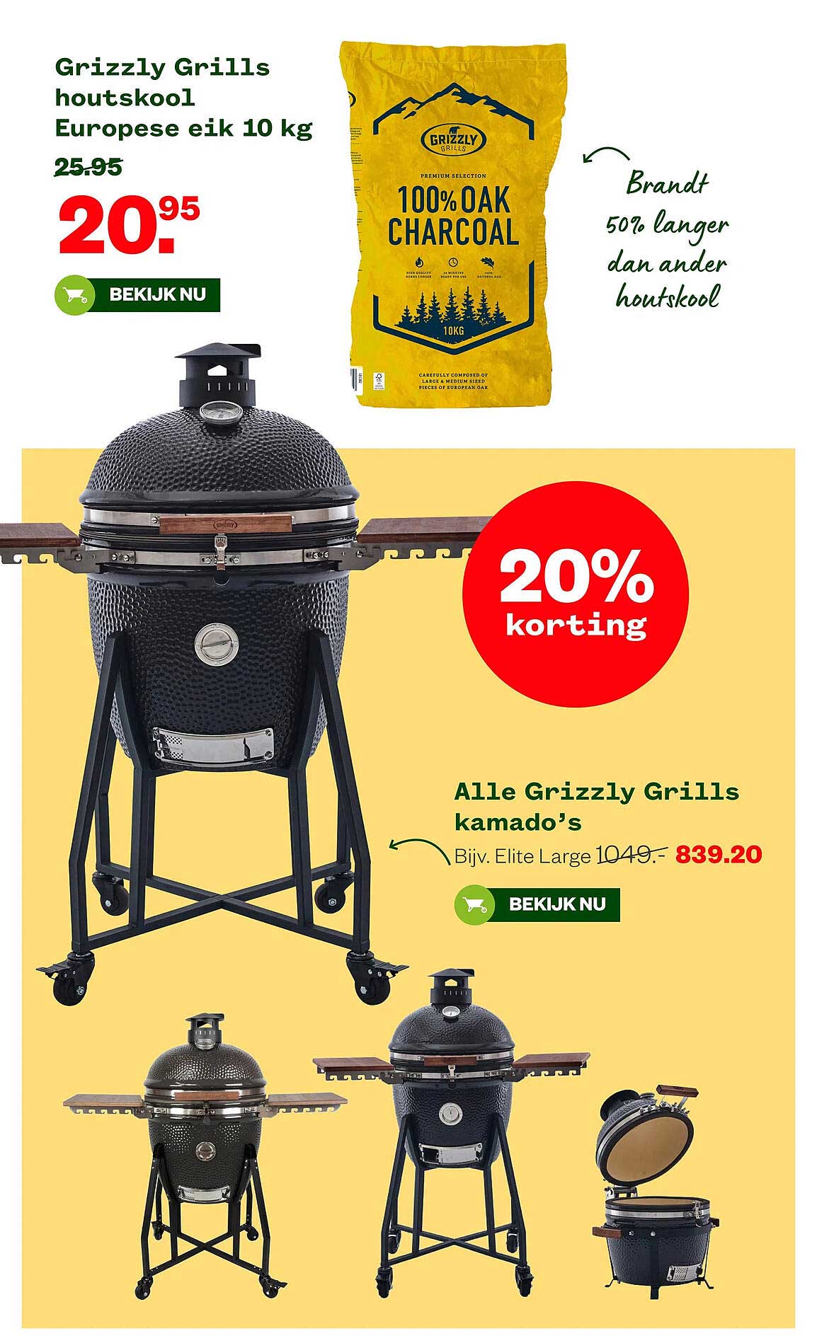 Grizzly Grills houtskool Europese eik 10 kg