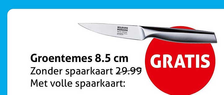Groentemes 8.5 cm Zonder spaarkaart GRATIS