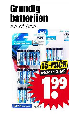 Grundig batterijen AA of AAA.