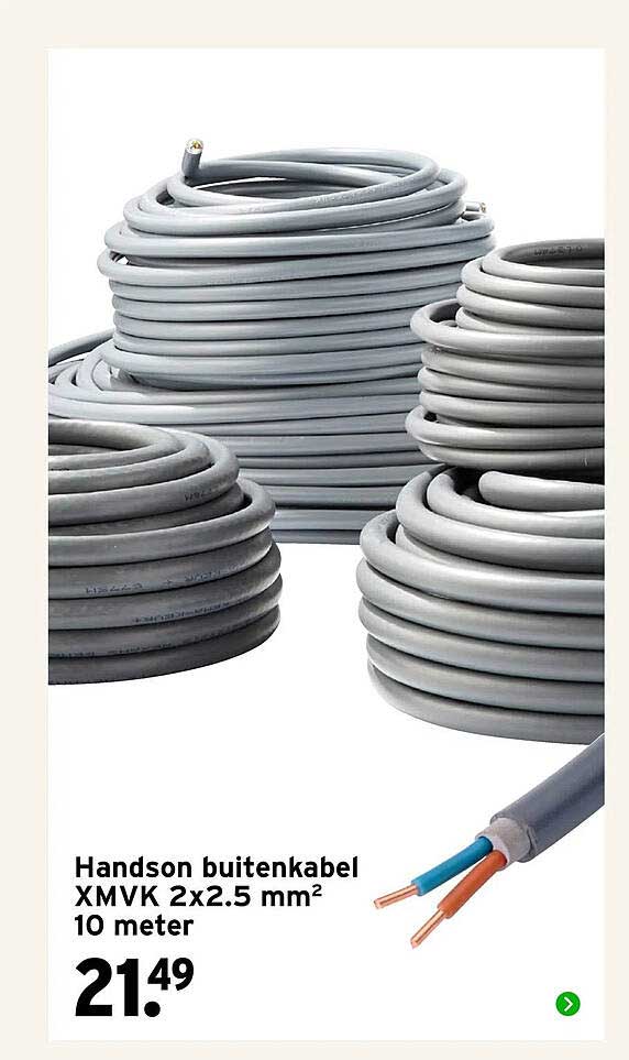 Handson buitenkabel XMVK 2x2.5 mm² 10 meter