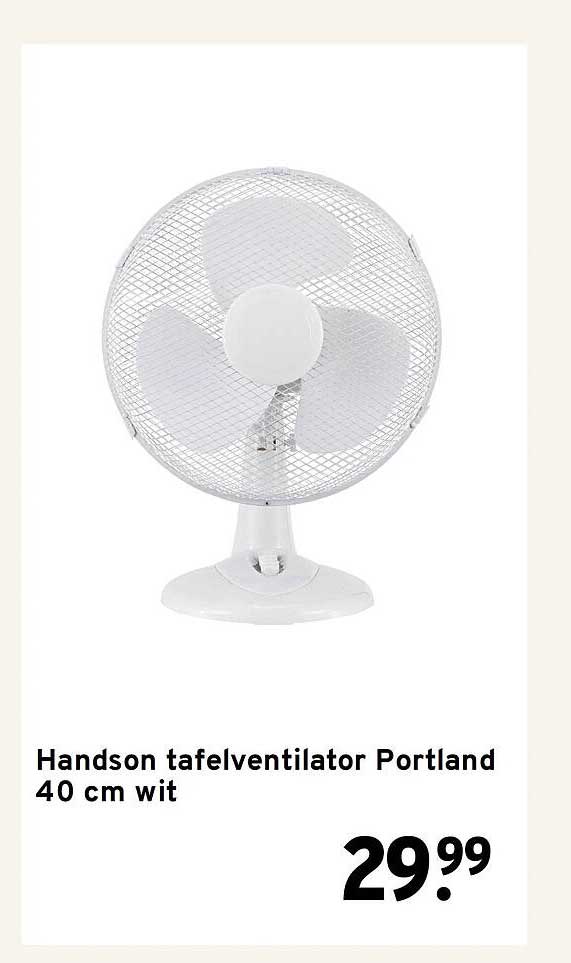Handson tafelventilator Portland 40 cm wit