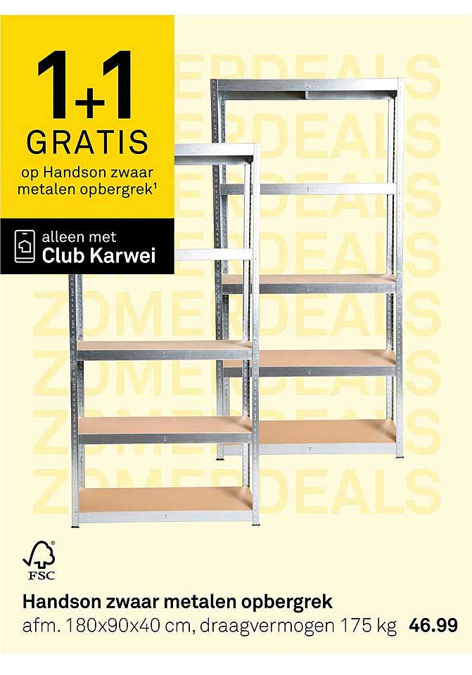 Handson zwaar metalen opbergrek 1+1 GRATIS