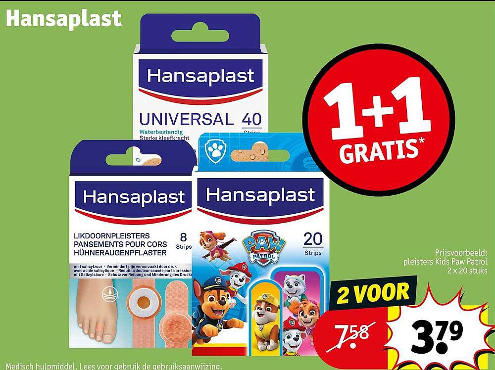 Hansaplast 1+1 GRATIS