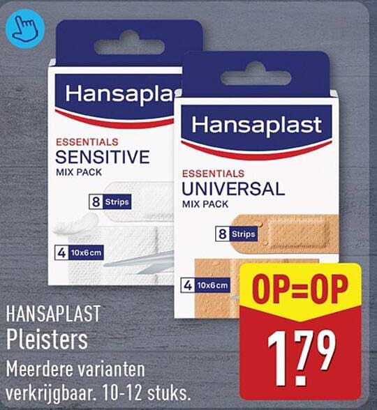 HANSAPLAST Pleisters Meerdere varianten verkrijgbaar. 10-12 stuks. OP=OP