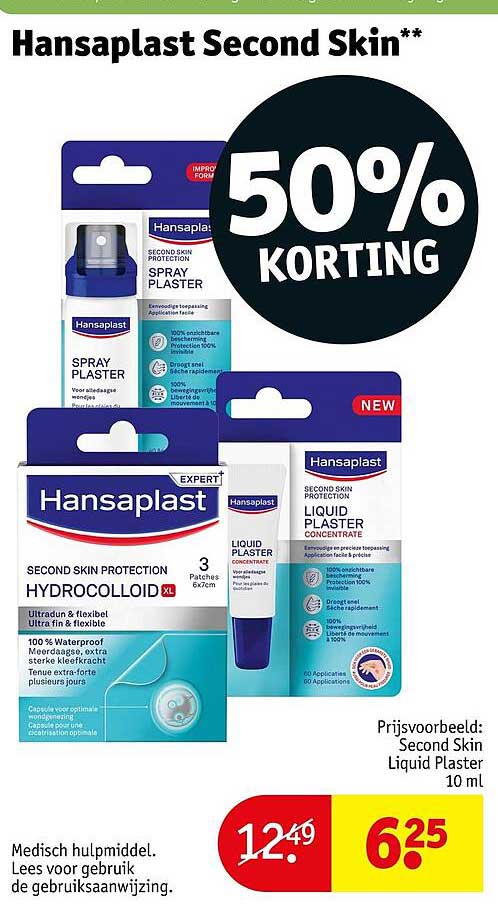 Hansaplast Second Skin** 50% KORTING