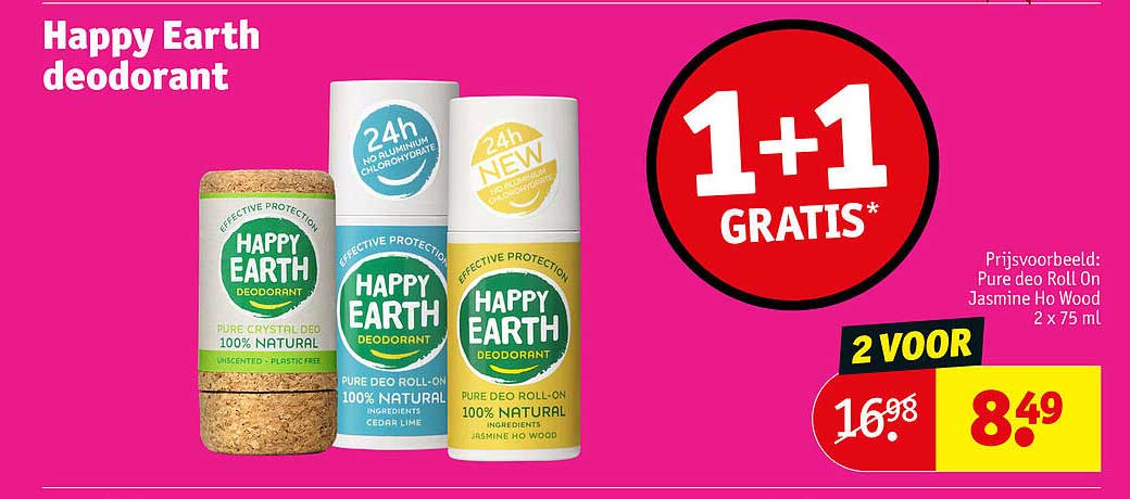 Happy Earth deodorant 1+1 gratis