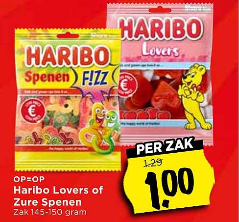 Haribo Lovers of Zure Spenen Zak 145-150 gram