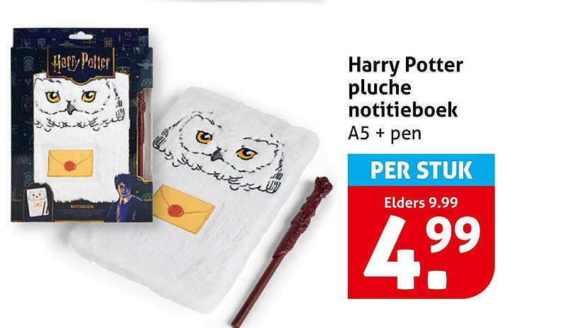 Harry Potter pluche notitieboek A5 + pen