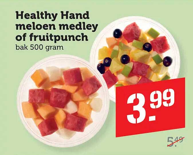 Healthy Hand meloen medley of fruitpunch bak 500 gram