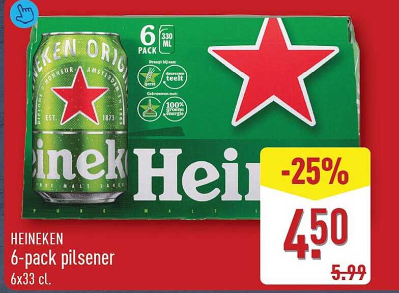 HEINEKEN 6-pack pilsener 6x33 cl. -25%