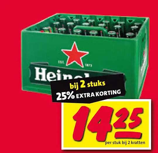 Heineken bij 2 stuks 25% EXTRA KORTING
