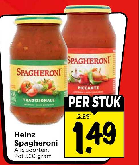 Heinz Spagheroni Alle soorten. Pot 520 gram PER STUK