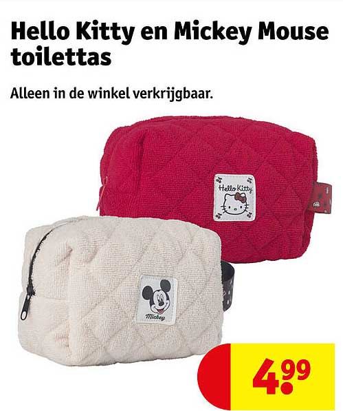 Hello Kitty en Mickey Mouse toilettas