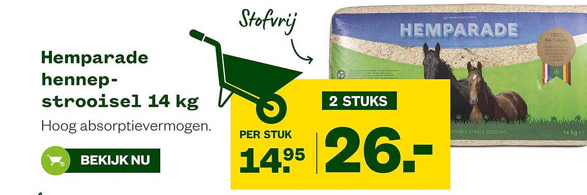 Hemparade hennepstrooisel 14 kg
