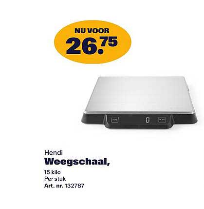 Hendi Weegschaal, 15 kilo Per stuk Art. nr. 132787
