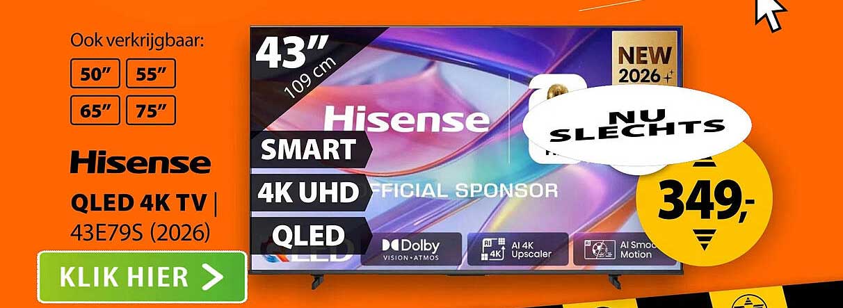 Hisense QLED 4K TV 43E79S (2026)