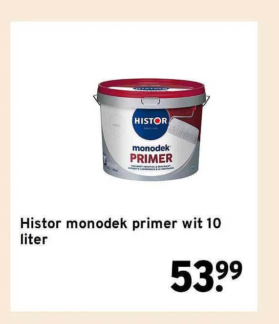 Histor monodek primer wit 10 liter