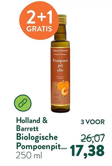 Holland & Barrett Biologische Pompoenpit... 2+1 GRATIS