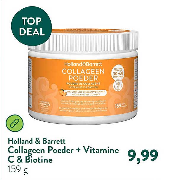 Holland & Barrett Collageen Poeder + Vitamine C & Biotine 159 g