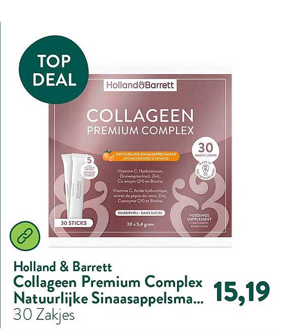 Holland & Barrett Collageen Premium Complex Natuurlijke Sinaasappelsma...