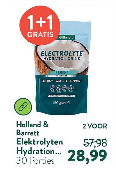Holland & Barrett Elektrolyten Hydration... 30 Porties 1+1 GRATIS