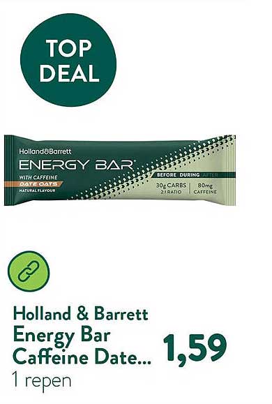 Holland & Barrett Energy Bar Caffeine Date...