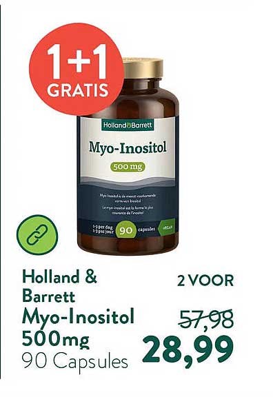 Holland & Barrett Myo-Inositol 500mg 90 Capsules 1+1 GRATIS