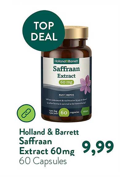 Holland & Barrett Saffraan Extract 60mg 60 Capsules