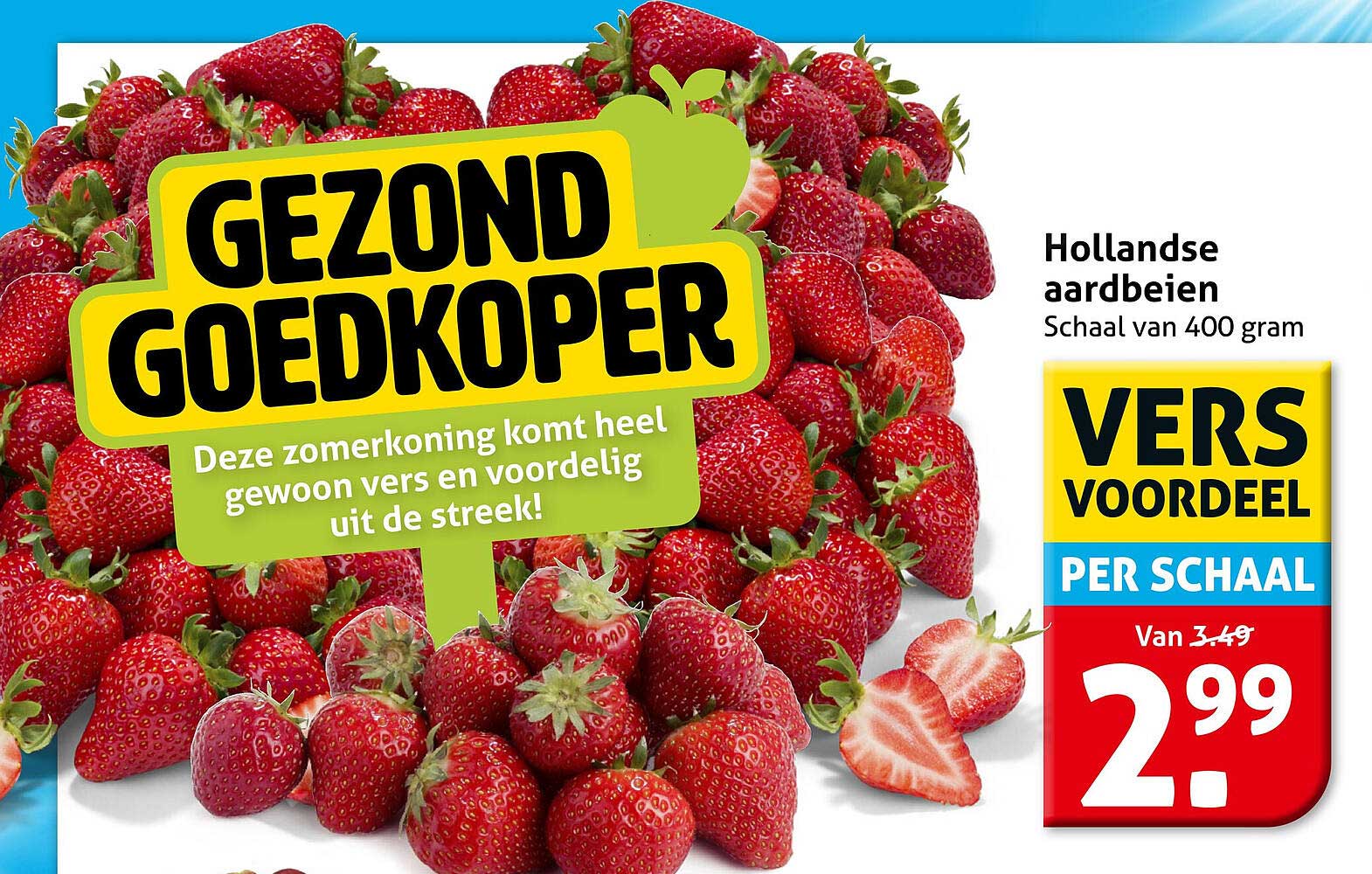 Hollandse aardbeien Schaal van 400 gram VERS VOORDEEL PER SCHAAL