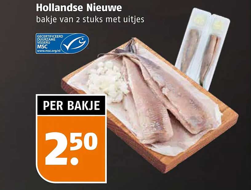 Hollandse Nieuwe bakje van 2 stuks met uitjes