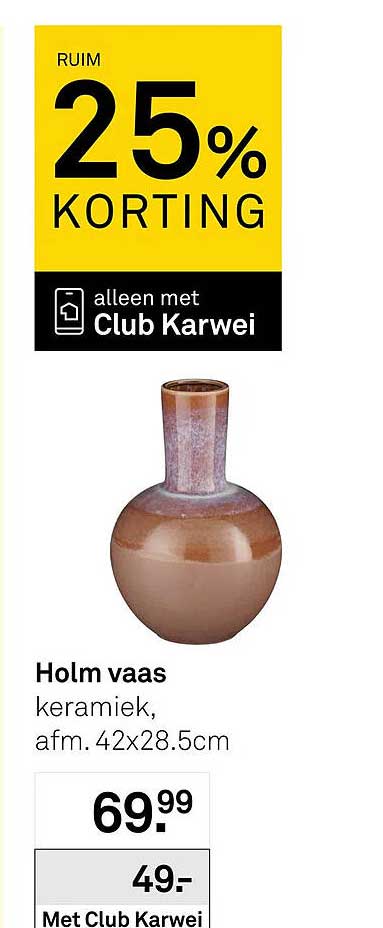 Holm vaas keramiek, afm. 42x28.5cm