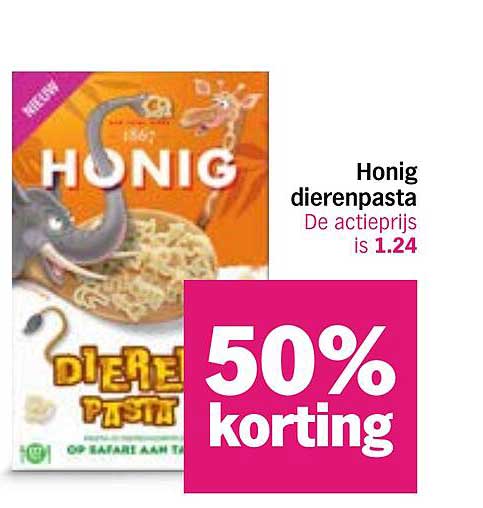 Honig dierenpasta 50% korting