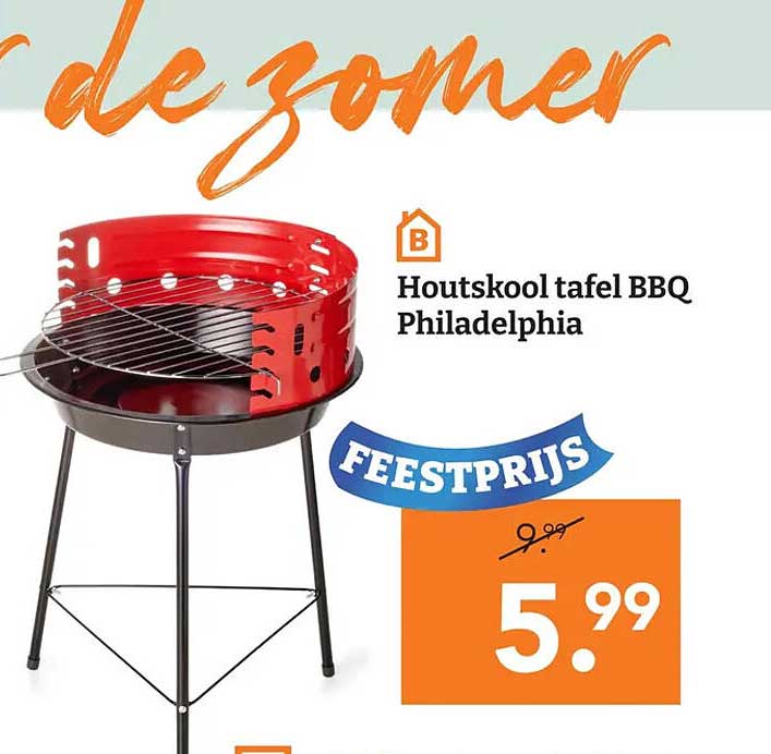 Houtskool tafel BBQ Philadelphia