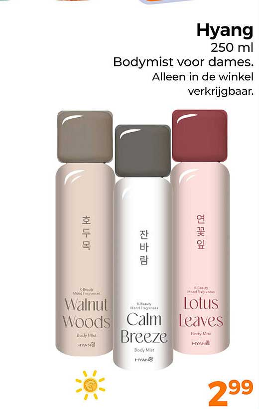 Hyang 250 ml Bodymist voor dames. Alleen in de winkel verkrijgbaar.
