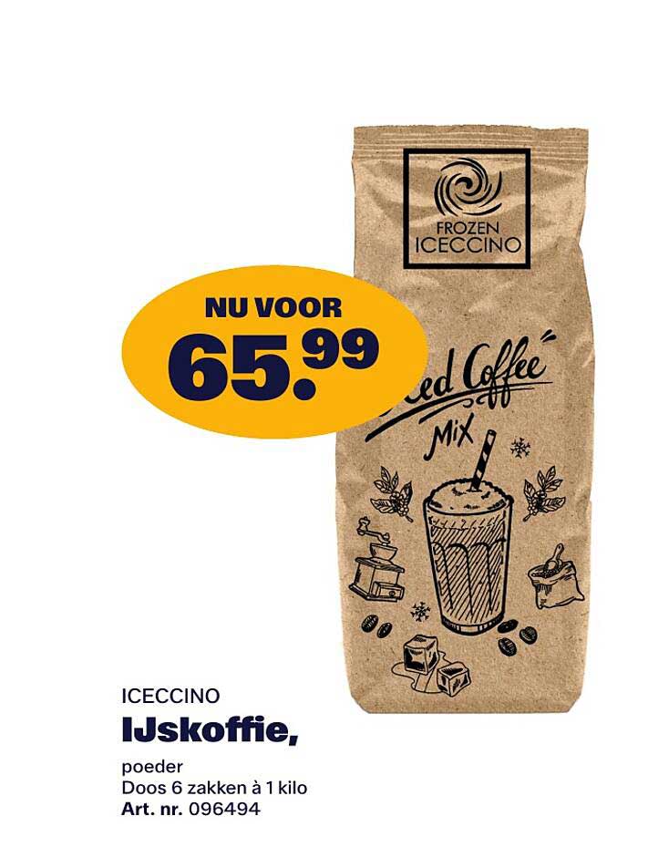 ICECCINO Ijskoffie, poeder Doos 6 zakken à 1 kilo
