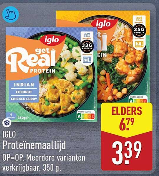 IGLO Proteïnemaaltijd OP=OP. Meerdere varianten verkrijgbaar. 350 g.