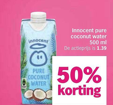 Innocent pure coconut water 500 ml 50% korting
